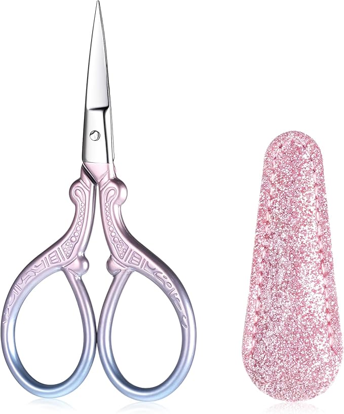 Sewing Embroidery Scissors, 3.6 inch Embroidery Scissors With Cover, Mini Scissor in a Pouch, Sharp Embroiderys Crochet Scissor Stainless Steel Sharp Tip Sewing for Needlework Arts & Crafts DIY Tools