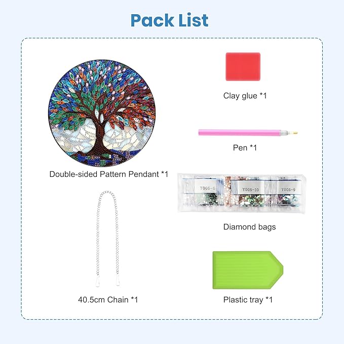EOBROMD Diamond Hanging Art Kits for Adults, Colorful Tree of Life DIY Special Shaped Rhinestone Kits for Adults, Diamond Art Painting Suncatcher, Window Pendants Home Garden Wall Hanging Ornament