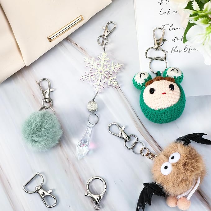AUGSUN Keychain Making Kit, 450Pcs Keychain Craft Set Including Key Chain Clips, Lanyard Snap Hooks, Lobster Claw Clasps, Key Rings, Jump Rings and Screw Eye Pins for Key Chain Jewelry Making