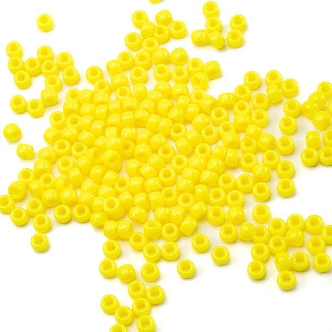 Gxueshan 1000 Pcs Acrylic Pony Beads 6x9mm Bulk for Bracelet Necklace Jewelry Making Earring Hair Braiding Kandi Beads