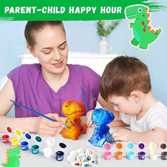 Cokiki Paint Your Own Dinosaur Lamp Kit, Art Supplies DIY Night Light Painting Kit, Arts and Crafts for Kids Ages 8-12, Crafts Holiday Creative Gift for Girls Boys Ages 6 7 8 9 10 11 12+