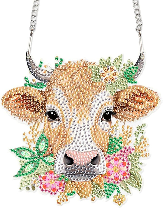 AiYuanzsh DIY 5D Cow Diamond Painting Hanging Sign, Special Shaped Crystal Rhinestone Wall Art Ornament for Door, Home and Garden Decoration, Diamond Art Window Suncatchers Pendant