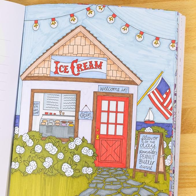 Elyse Breanne Design | Coastal Americana Coloring Book | 40 Pages | 8.5x10 inches | Coastal Coloring Pages