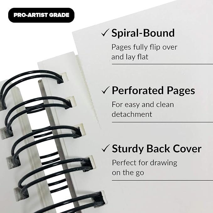 hippie crafter marker sketch book - 2 pack 9 x 12 inches spiral-bound sketchpad, 100 sheets, 65lb paper for drawing & markers, ideal for adults, artists