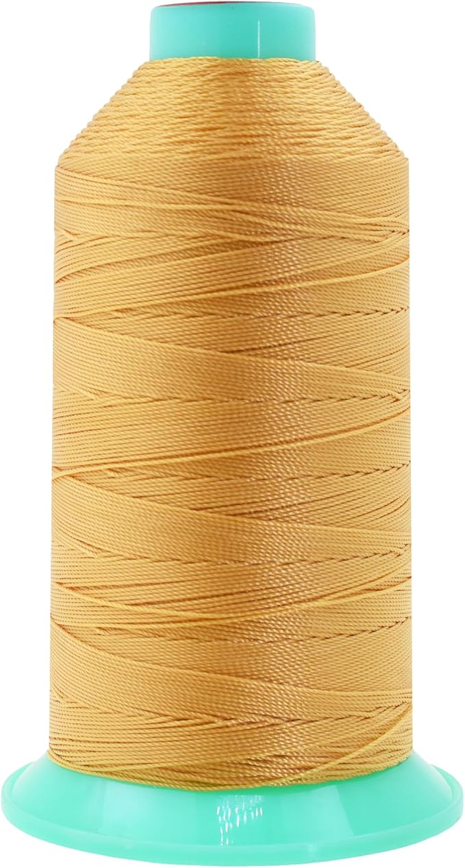 Mandala Crafts Size 207 630D T210 Bonded Nylon Thread - Blonde 800 YDs Tex 210 Heavy Duty Sewing Threads for Leather, Jeans, Weaving, Outdoor Marine Upholstery