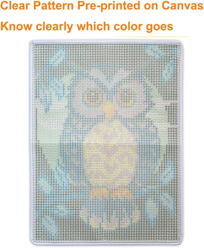 YOOTOM Latch Hook Rug Kits for Adult, DIY Latch Hook Kits Stitch Cross Crochet Carpet Mat Needlework Handmade Cushion Tapesty, Color Pattern Pre-Printed & Pre-Cut Yarns, 20x15in