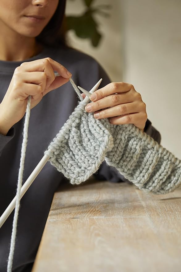 DMC Mindful Making Rhythm Rib Hat & Mitts Knitting Kit