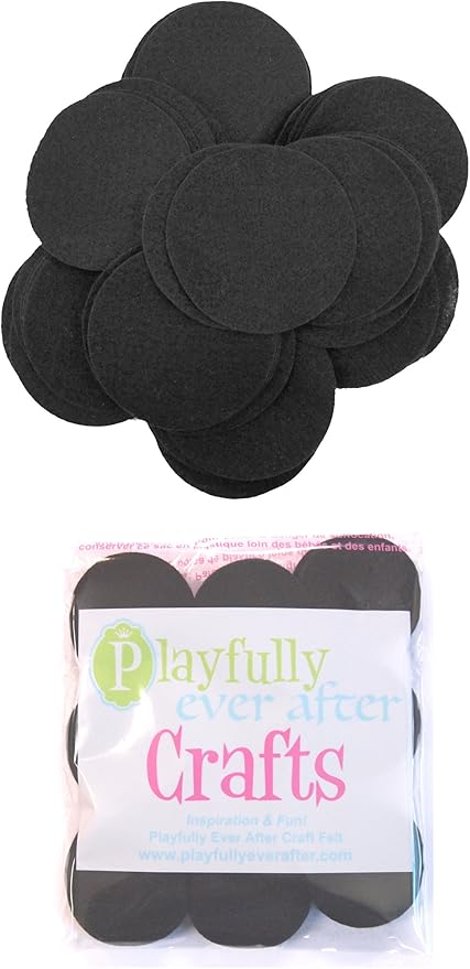 Playfully Ever After Black Craft Felt Circles (2 Inch - 44pc)