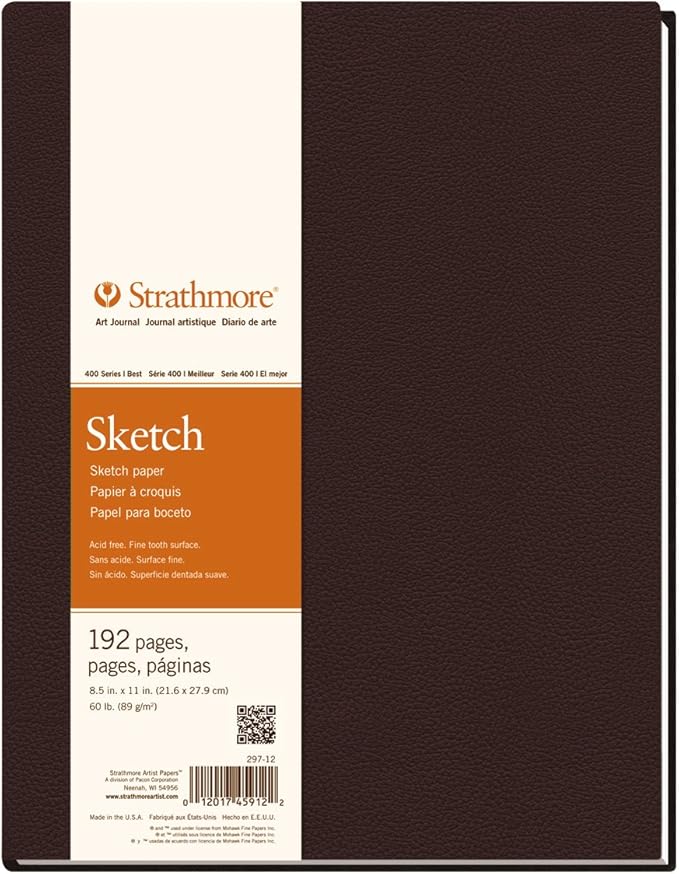 Strathmore 297-12 400 Series Hardbound Art Journal Sketch, 8.5"x11", 96 Sheets