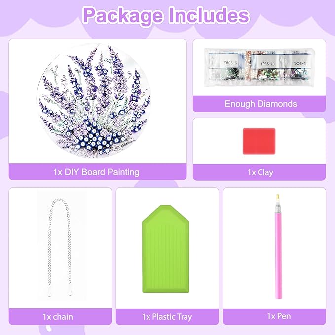 TOSTOG Blue Berries Diamond Art Pendant Kits for Adult, Flower Diamond Painting Hanging Kit for Beginners, 5D DIY Crafts Gem Art, Waterproof Full Accessories for Home Decor Idea 20 * 20 cm/8 * 8 in