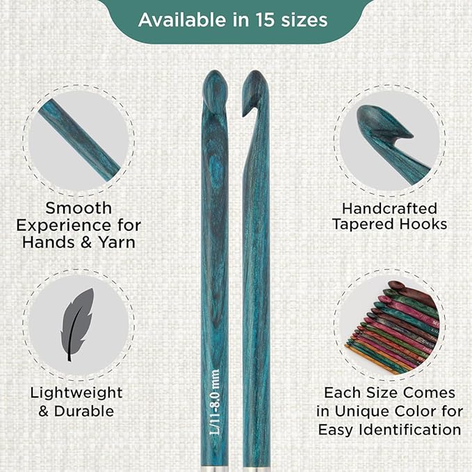 KnitPro Dreamz Afghan/Tunisian Crochet Hook | US Size L (8mm)