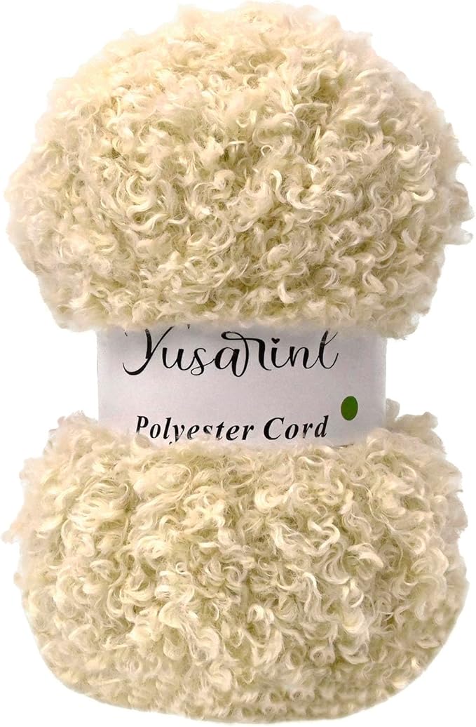 (32 Colors Available) Yusarinl Teddy Bear Yarn,Fuzzy Yarn for Crochet Polyester Plush Fur for Crafts Fluffy Fuzzy for Knitting(3.35 oz, 40 yds)-Beige