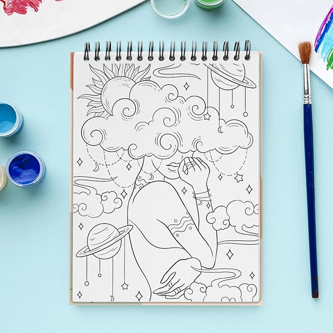 SOUTHERN LOTUS Minimalist Art Coloring Book Spiral Bound with Abstract Design Aesthetic Shapes Styles Hardcover Adult Color Pages for Women Seniors Girls Relax Relieve Stress