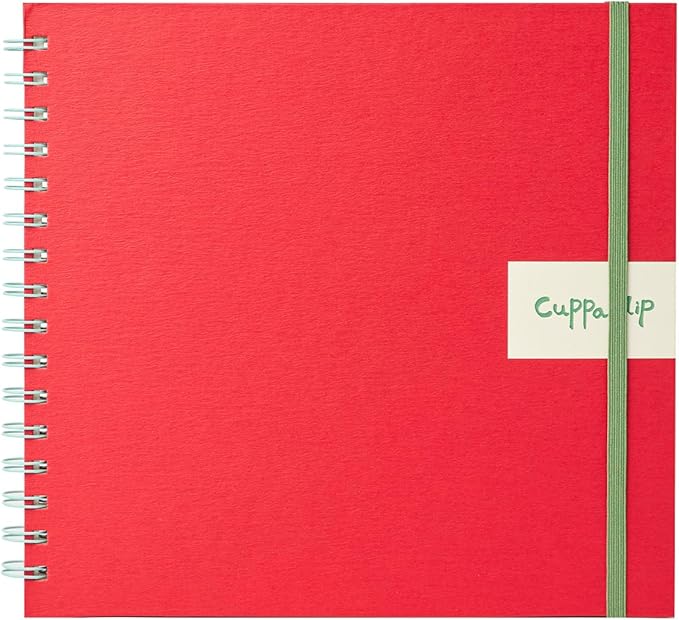 CuppaClip Watercolor Paper 9"x8.5" 300GSM 140LB Spiral Bound Cotton Water Color Pad Cold Press Inner Pocket Art Supplies (Red)