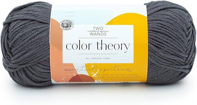 Lion Brand Yarn, Color Theory Worsted Weight Yarn for Knitting and Crochet, Thunder, 1 Pack, Acrylic Fiber with Modern Color Palette, Perfect for Sweaters, Hats and Cozy Blankets