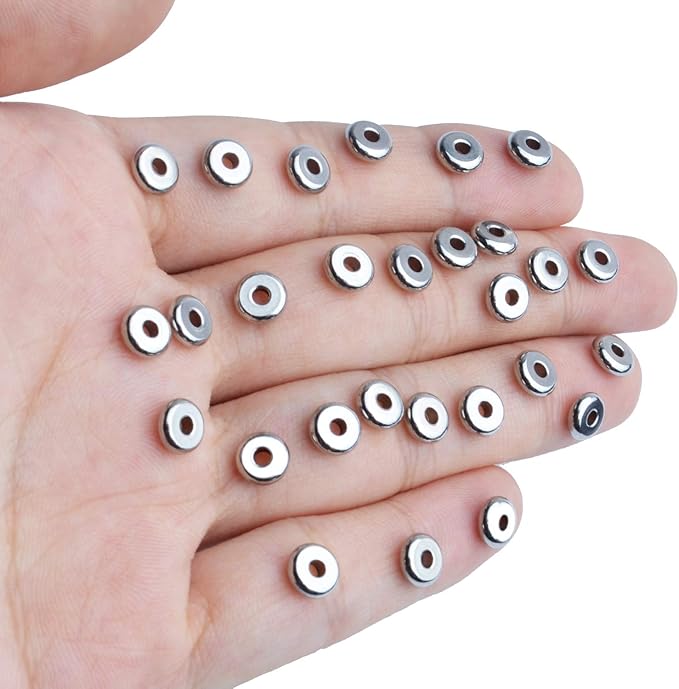 Rondelle Spacer Beads, 100pcs Stainless Steel Disc Rondelle Slices, 6x2mm