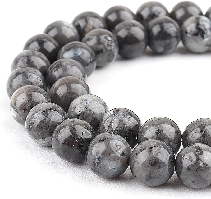 6mm Natural Stone Beads for Jewelry Making - Gemstone Round Loose Beads for Bracelets(58-62pcs, Black Labradorite)