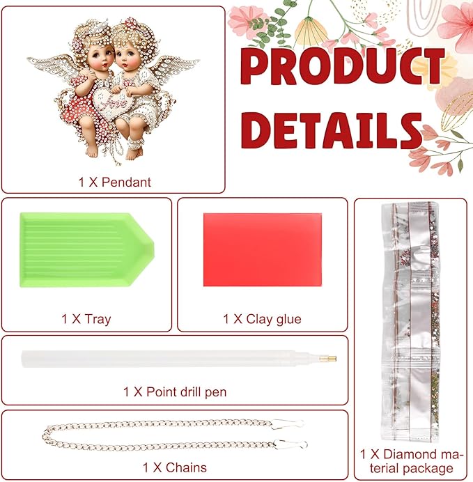 DOMROM Angel Diamond Art Hanging Kits for Adults Beginners, Special Shaped Crystal Diamond Painting Angel Pendant, DIY Diamond Art Suncatchers for Home Garden Wall Decor Gift