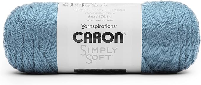 Caron Simply Soft Light Country Blue Yarn - 3 Pack of 170g/6oz - Acrylic - 4 Medium (Worsted) - 315 Yards - Knitting/Crochet