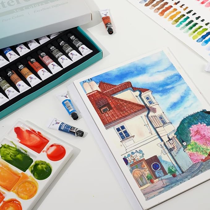 Watercolor Paint Set, 36 Vibrant And Bright Colors Watercolor, Excellent Pigment And Spread Watercolor Paint, Portable 5ml Watercolor Paint Tubes, Suitable For Beginners And Artists