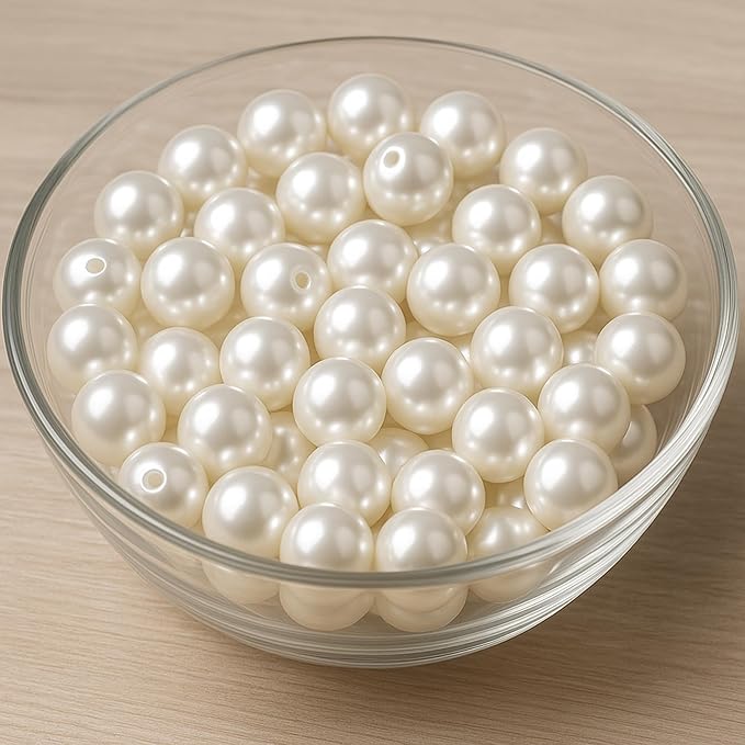 Laopottbeads 230 Pcs Ivory White 12MM Pearl Beads for Jewelry Making Round Pearl DIY Kit for Bracelets, Earrings, Necklaces & Anklets