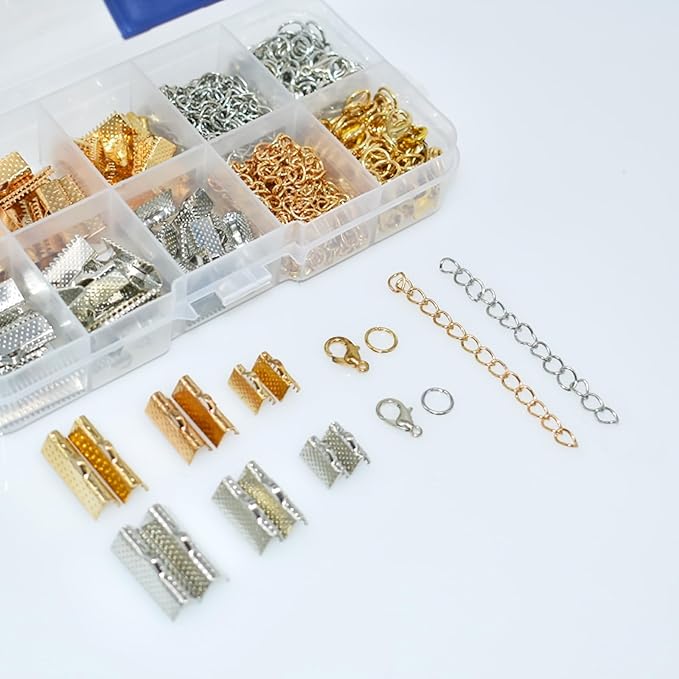 bds-home ribbon bracelet kit include ribbon ends crimps open jump rings lobster clasps and chain extenders, bookmark pinch necklace bracelet jewelry making, choker diy design