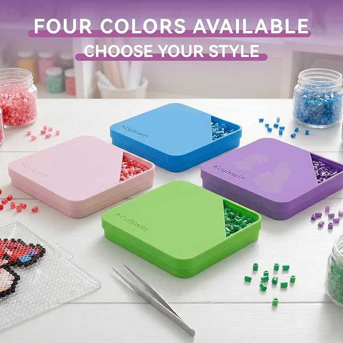2 Pcs 5mm Fuse Beads Picking Tray Kit with Total 296 Holes, Efficient Sorting Tools with Effortless Beads Recovery, Birthday Easter Gifts for Iron Bead Enthusiasts (Pink and Purple)