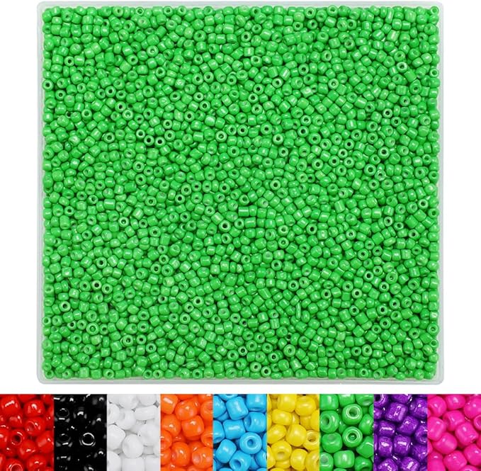 IOOLEEM Light Green Glass Beads, 4000+pcs 3mm, Ideal for Jewelry & Bracelets