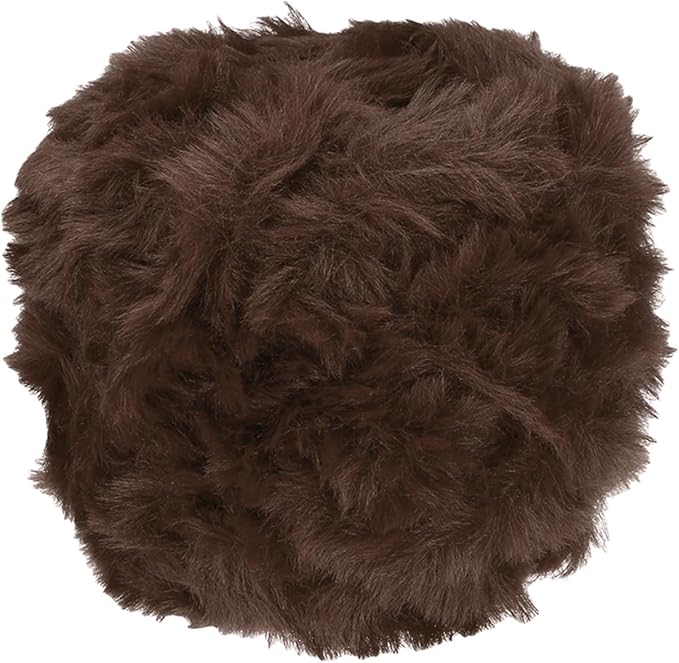 PATIKIL Coffee Brown Faux Fur Yarn, 70yds Chunky Soft Polyester Plush Yarn for Crocheting Knitting Blanket Rug Sweater Scarf Hat Bear Craft