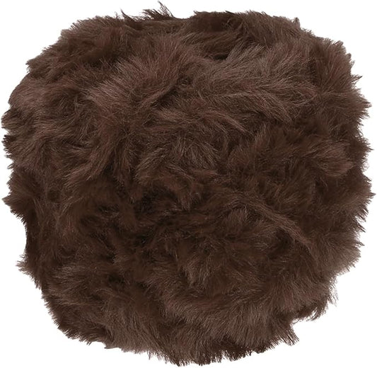 PATIKIL Coffee Brown Faux Fur Yarn, 70yds Chunky Soft Polyester Plush Yarn for Crocheting Knitting Blanket Rug Sweater Scarf Hat Bear Craft