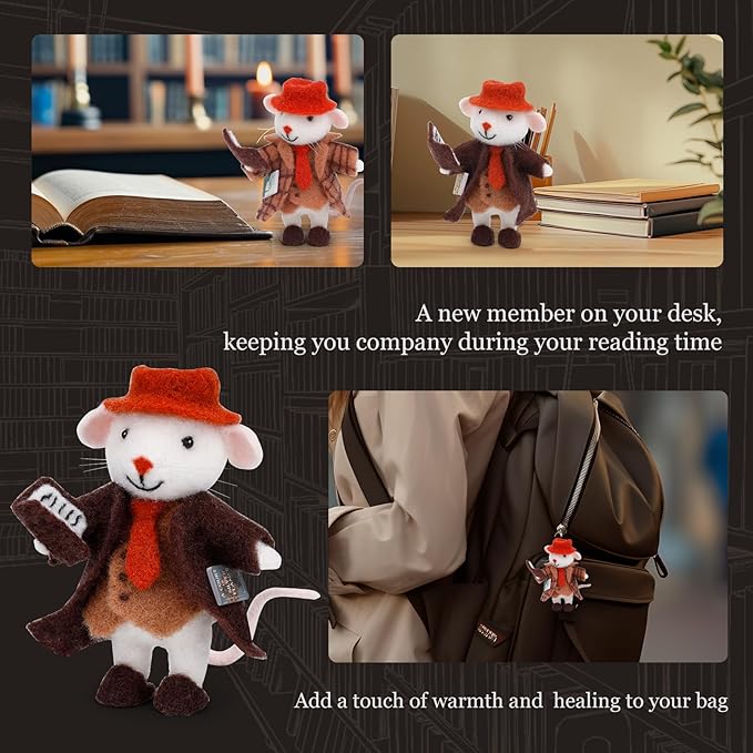 Mayboos Needle Felting Kit, Mouse Animal Needle Felting Beginner Kits with Basic Felt Tools Instruction Wool Felting Kits for Beginners Christmas DIY Craft Animal Home Decoration