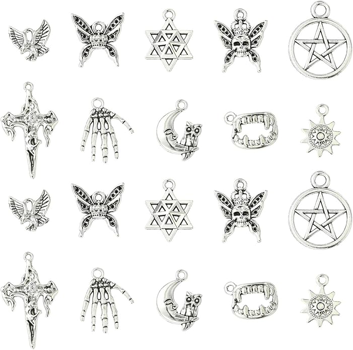 Antique Silver Cross Drink Insect Animal Theme Charms for DIY Jewelry Bracelet Necklace Earring Keychain Decor