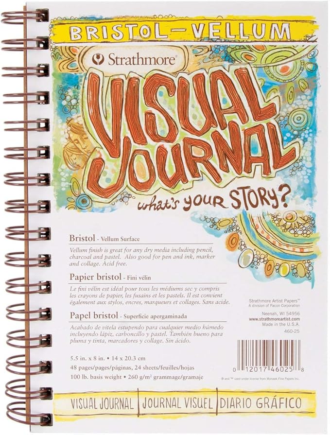 Strathmore 300 Series Visual Bristol Journal, 5.5"x8" Vellum, Wire Bound, 24 Sheets