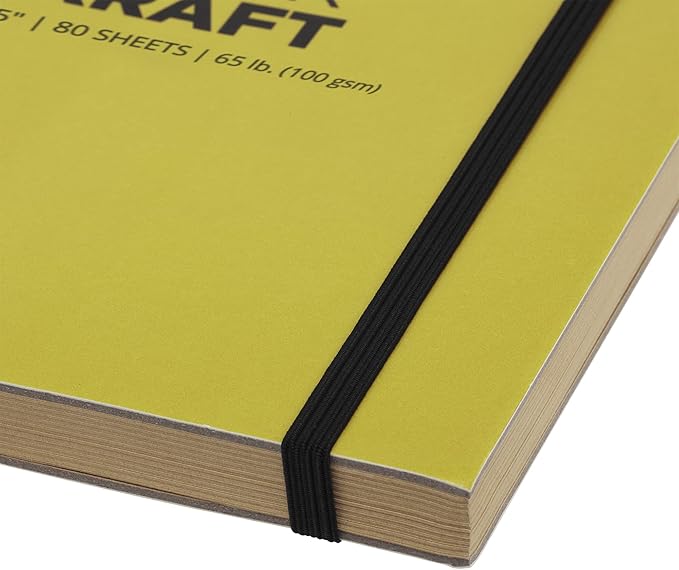 SoHo Urban Artist Brick Sketchbook Journals for Sketching, Drawing, Colored Pencils, Graphite, and More - Kraft 5.5"x5.5" (100 GSM, 80 Sheets)