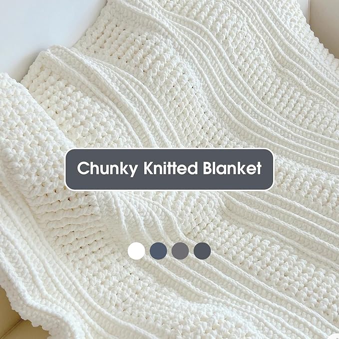 MABOZOO Assorted Chunky Yarn for Crocheting 8 Pack,Fluffy Jumbo Chenille Yarn,Soft Plush Yarn Bulky,Giant Thick Fuzzy Yarn for Hand or Arm Knitting,Cream & Multi Grey(31.7 yds,8 oz Each Skein)