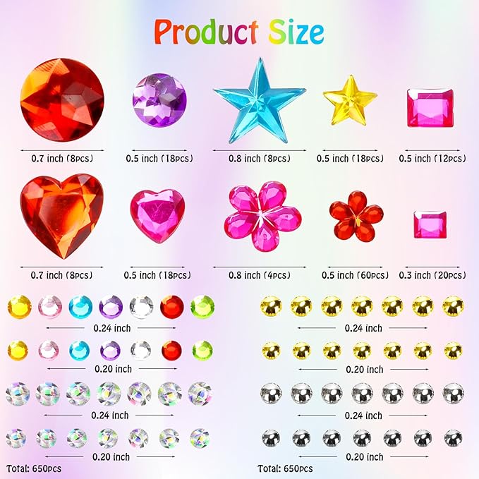 2168pcs Easter Gem Stickers Rhinestones for Crafts, Sparkling Cute Star Heart Round Small Stickers for Women Adults, Glitter Jewels Stickers for Face Eye Body Makeup, DIY Decoration, WUINOID