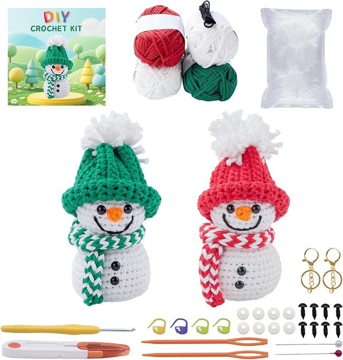 EOKPHULL Crochet Kit for Beginners, Easy DIY Crochet & Knitting Kit for Adults with Step-by-Step Video Tutorials, Yarns, Stuffing, Crochet Hook and Accessories, Crochet Craft Set