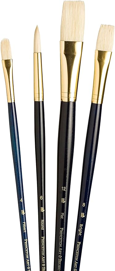Princeton RealValue Brush Set, Natural, Dark Blue Handle, 4 Piece, 1 Count