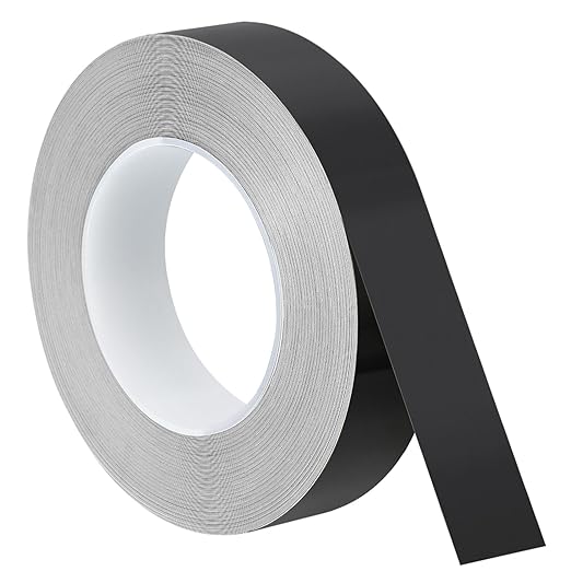 uxcell Metallic Tape, 1.18 in x 164 ft Self Adhesive Metalized Polyester Film Tape Waterproof Shiny Washi Tape for Walls Graphic Arts Gifts Wrapping Crafts Decoration, Gloss Black