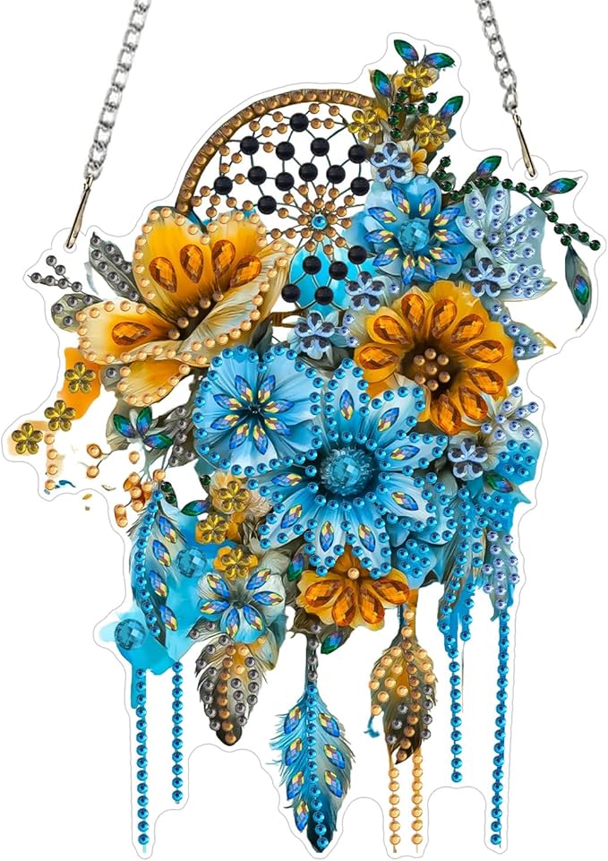 MAXBYE Diamond Art Painting Kits Dreamcatcher Ornament, DIY 5D Special Shaped Dreamcatcher Gem Art Craft Diamond Dots for Adults and Home Window Door Decor