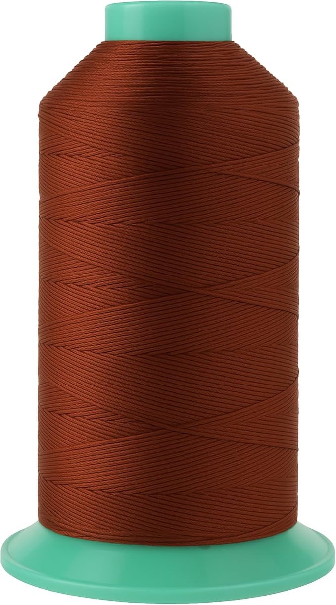 Mandala Crafts Size 346 210D T350 Bonded Nylon Thread - Copper Brown 415 YDs Tex 350 Heavy Duty Sewing Threads for Leather, Jeans, Weaving, Outdoor Marine Upholstery