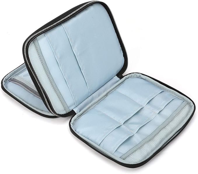 Knitting Needles Case Crochet Hooks Organizer Zipper Bag,Portable Travel Storage Pouch Bag for Carrying Circular Knitting Needles,Crochet Hooks,Knitting Accessories,Sewing Tools(Grey)