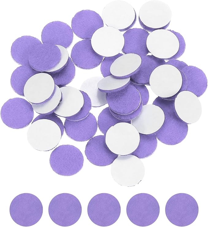 uxcell 100 Pcs Adhesive Felt Circles, 3/8" Round Non-Woven Felt Pads Stickers Dots Pre Cut for DIY Crafts Sewing Handcraft Costume Holiday Decoration, Light Purple