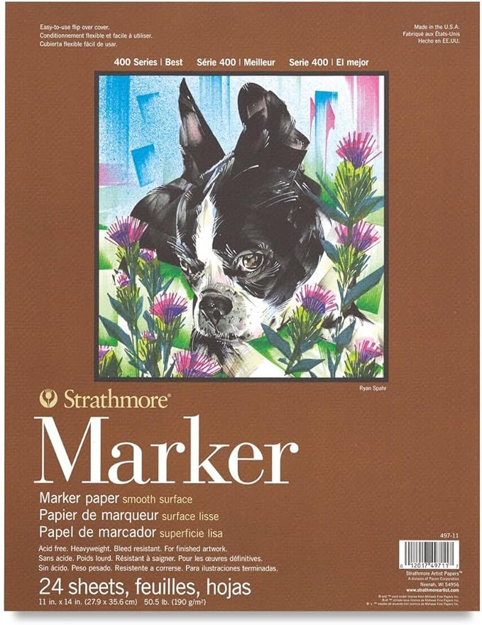 400 Series Marker Pad, 11"x14" Glue Bound, 24 Sheets per Pad