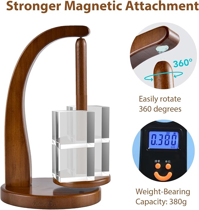 FLYKEY Model Magnetic Pendulum Wooden Yarn Holder for Crocheting,Yarn Storage Organizer with Yarn Spinner for Balls,Delightful Surprise Gift for Knitting Lovers by ARTOWELL