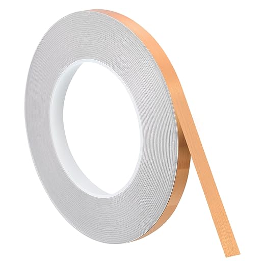 uxcell Metallic Tape, 0.39 in x 164 ft Self Adhesive Metalized Polyester Film Tape Waterproof Shiny Washi Tape for Walls Graphic Arts Gifts Wrapping Crafts Decoration, Brushed Rose Gold