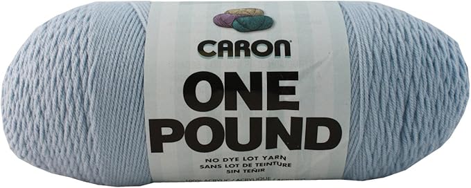 Caron One Pound Solids Yarn, 16oz, Gauge 4 Medium, 100% Acrylic - Sky Blue- For Crochet, Knitting & Crafting ( 1 Piece )