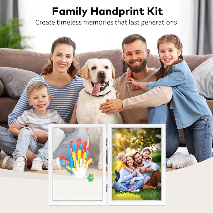 omrhvi family handprint kit, diy craft keepsake photo frame, hand print ornament kits, family gifts for new parents & mom & baby, grandparents, couples, father's day, mother's day, anniversary