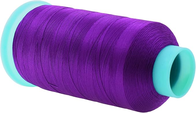 Mandala Crafts Size 92 280D T90 Bonded Nylon Thread - True Purple 1100 YDs Tex 90 Heavy Duty Sewing Threads for Leather, Jeans, Weaving, Outdoor Marine Upholstery