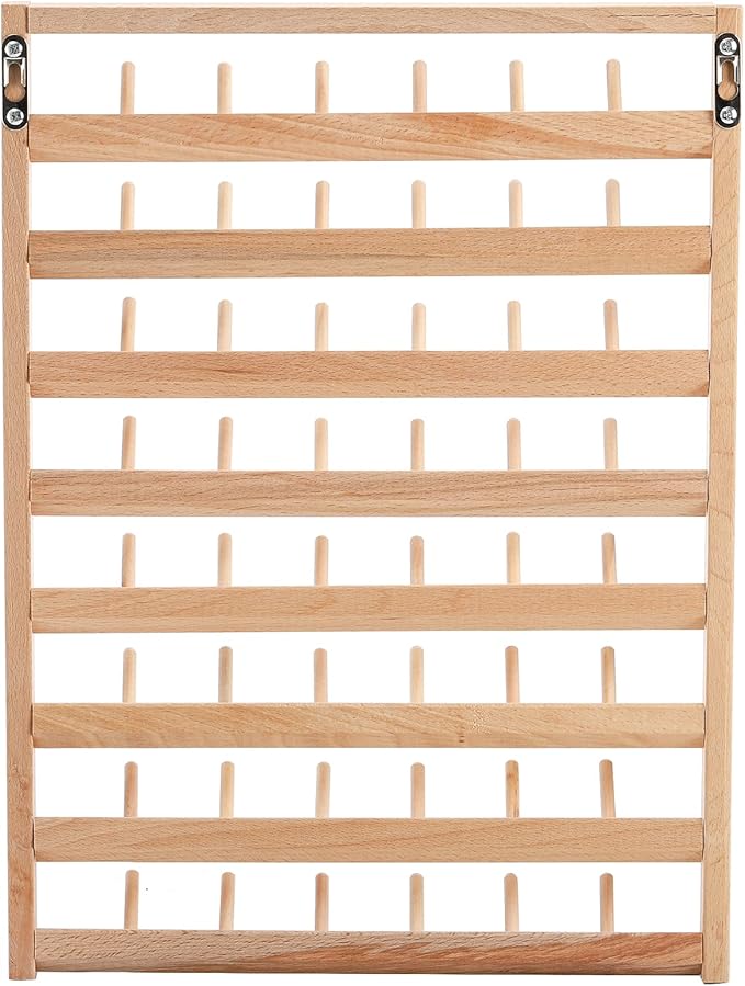 Tosnail Large 2 Pack Wooden Thread Racks, 48 Spools Wall Mount Storage Organizer for Sewing & Embroidery